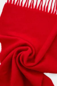 TRENDYOLMİLLA Red Soft textured Women Tasseled Scarf - Image 3