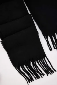 TRENDYOLMİLLA Black Tasseled Women Scarf - Image 2