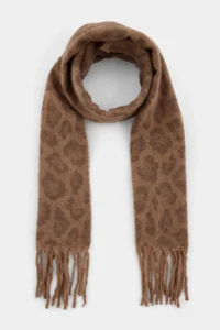 TRENDYOLMİLLA Leopard Soft textured Women Tasseled Scarf