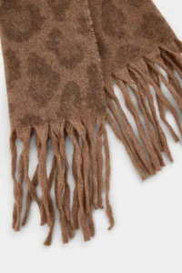 TRENDYOLMİLLA Leopard Soft textured Women Tasseled Scarf - Image 2