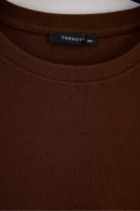Trendyol Curve Black-Brown 2 Sets Paket Crop Camisole Knitting Plus Size Blouse - Image 3