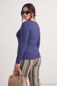 Trendyol Curve Indigo Camisole Crop Knitting Plus Size Blouse - Image 3