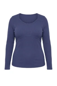 Trendyol Curve Indigo Camisole Crop Knitting Plus Size Blouse - Image 6