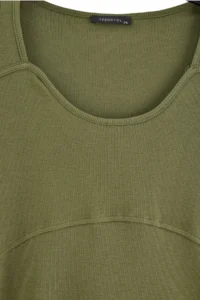 Trendyol Curve Khaki Camisole Crop Knitting Plus Size Blouse - Image 6