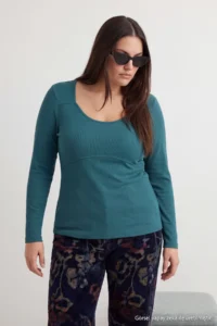 Trendyol Curve Petrol Camisole Crop Knitting Plus Size Blouse - Image 2