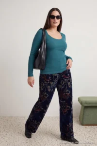 Trendyol Curve Petrol Camisole Crop Knitting Plus Size Blouse - Image 3