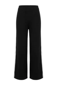 Trendyol Curve Black Stripe Detailed Turndown collar Knitwear Top and Bottom Set - Image 5