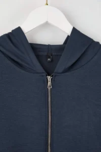 Trendyol Curve Indigo Thin Soft Comfortable Draped Material Front Zippered Plus Size Tracksuit - Image 6