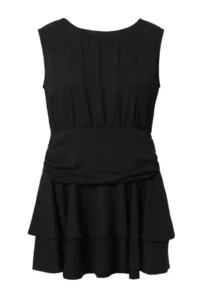 Trendyol Curve Black Crepe Ruffle Detailed Knitting Plus Size Dress - Image 5