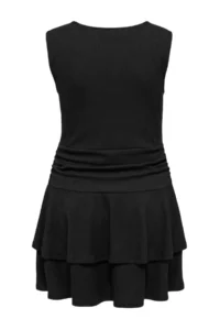 Trendyol Curve Black Crepe Ruffle Detailed Knitting Plus Size Dress - Image 7