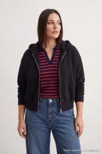 Trendyol Curve Black Regular/Normal Pattern Hooded Thick Knitting Sweatshirt with Fleece inside - Image 6