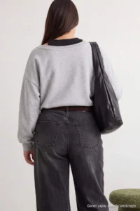 Trendyol Curve Snow Melange 2 Sets Low Shoulder Knitting Sweatshirt - Image 3