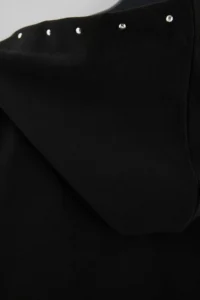 Trendyol Curve Black Hooded Drop Sleeve Plus Size Knitting Sweatshirt - Image 3