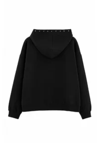 Trendyol Curve Black Hooded Drop Sleeve Plus Size Knitting Sweatshirt - Image 4