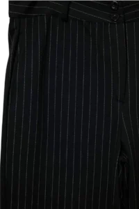 Trendyol Curve Black Striped Straight Fit High Waist Knitting Pants - Image 6