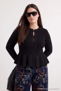 Trendyol Curve Black MANDARIN Closed Knitwear Plus Size Sweater - Image 2