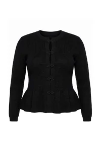 Trendyol Curve Black MANDARIN Closed Knitwear Plus Size Sweater - Image 4