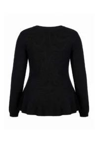 Trendyol Curve Black MANDARIN Closed Knitwear Plus Size Sweater - Image 6