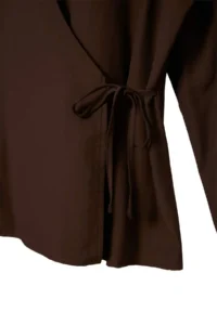 Trendyol Curve Brown Binding Detailed Weaving Plus Size Shirt - Image 6