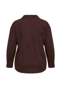 Trendyol Curve Brown Binding Detailed Weaving Plus Size Shirt - Image 8