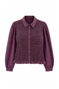 Trendyol Curve Multicolored Plaid/Checkered Ruffle Detailed Plus Size Weaving Shirt - Image 4