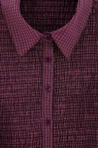 Trendyol Curve Multicolored Plaid/Checkered Ruffle Detailed Plus Size Weaving Shirt - Image 5