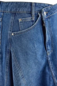 Trendyol Curve BLUE Regular Waist Skirt Ucu Asymmetric DENIM Plus Size Skirt - Image 6