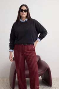 Trendyol Curve Anthracite Thick Cotton Eskitme Efektli relaxed Pattern Crew Neck Knitting T-Shirt - Image 2