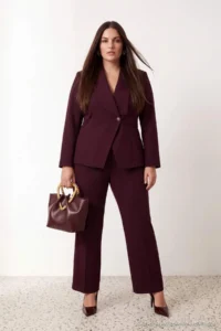 Trendyol Curve Purple Weaving Plus Size Bottom - Top Set - Image 4