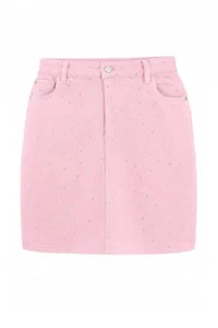 Trendyol Curve PINK Yüksel Waist Rocky 100% Cotton DENIM Plus Size Skirt - Image 5