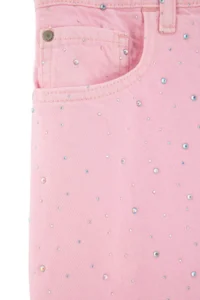 Trendyol Curve PINK Yüksel Waist Rocky 100% Cotton DENIM Plus Size Skirt - Image 6