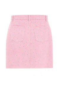 Trendyol Curve PINK Yüksel Waist Rocky 100% Cotton DENIM Plus Size Skirt - Image 7