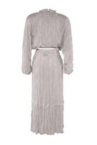 TRENDYOLMİLLA Mink Weaving Maxi 100% Cotton Beach Blouse Pants Set - Image 5