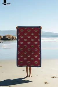 Marte Home Burgundy Teddy Bear Beach Towel - Image 2