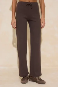 TRENDYOLMİLLA Brown-NAVY BLUE 2 Sets Paket Flare/flared leg High Waist Knitting Sweatpants - Image 3