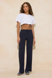 TRENDYOLMİLLA Brown-NAVY BLUE 2 Sets Paket Flare/flared leg High Waist Knitting Sweatpants - Image 5