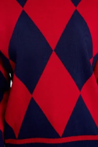 TRENDYOLMİLLA NAVY BLUE Baklava Patterned Crew Neck Knitwear Sweater - Image 3