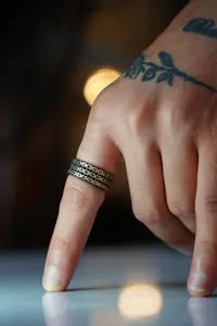 The Collection fish ridge Model Adjustable Double Color Ring