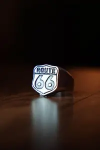 The Collection Route 66 Amblemi Adjustable Silver Plated Ring - Image 2