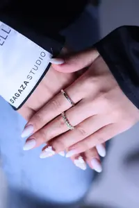 The Collection Silver Adjustable Minimal 2 Sets Ring Set - Image 4