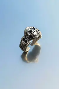 The Collection Unisex Silver Plated Adjustable Ring Set - Image 5
