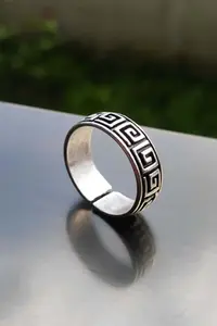 The Collection Unisex Silver Plated Adjustable Ring Set - Image 3