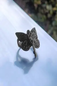 The Collection Women's Angel Wing Adjustable Ring with Matte Black Wings - Image 4