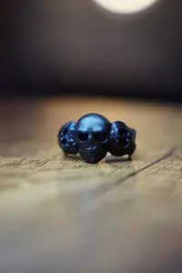 The Collection Kurukafa Iskelet Black Adjustable Ring - Image 2