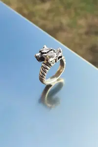 The Collection Double Headed Pitbull Model Adjustable Ring