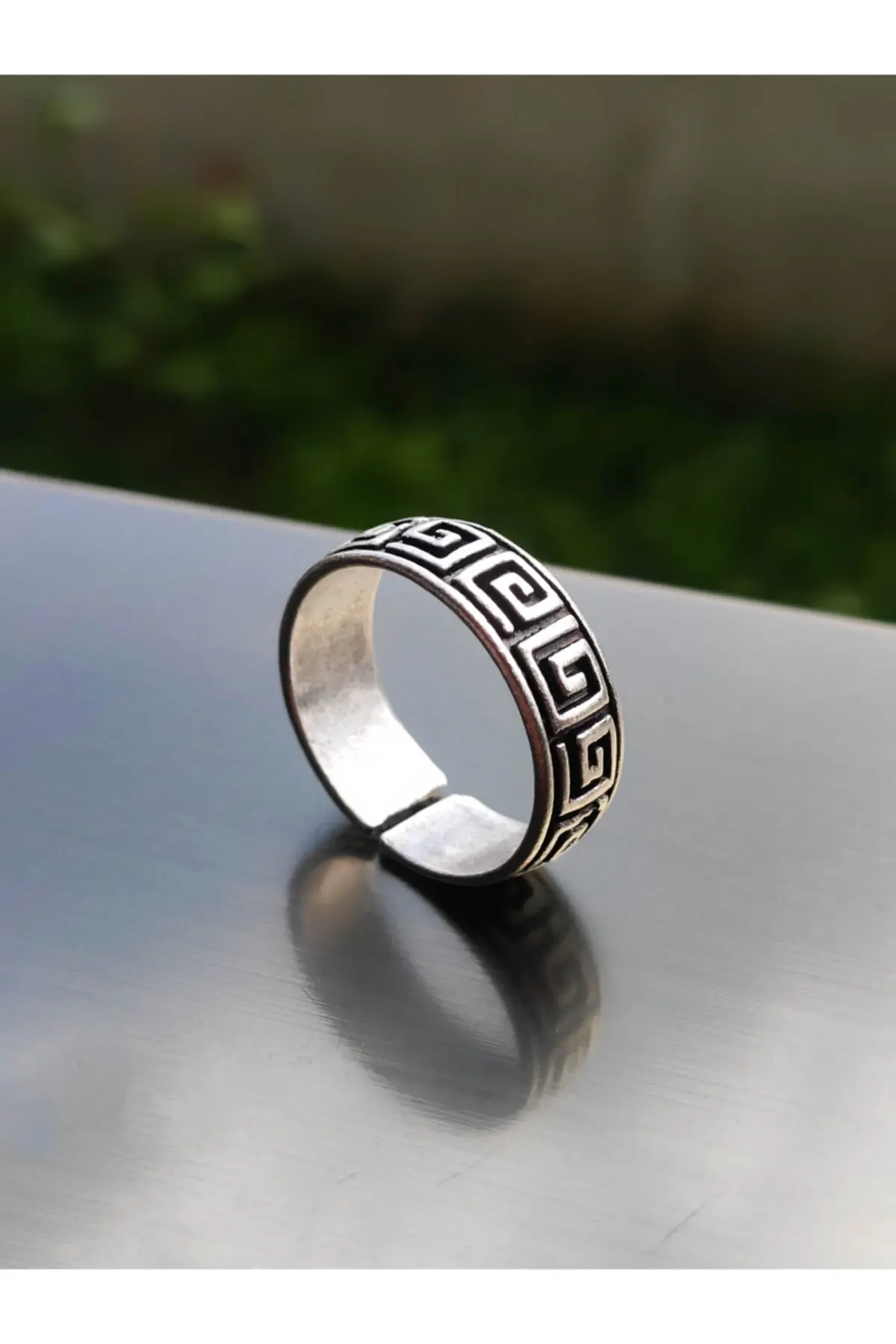 The Collection Antique Pattern Model Adjustable Silver Plated Ring