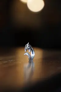 The Collection Antique Silver Plated Wrapped Cat Shaped Adjustable Ring - Image 7