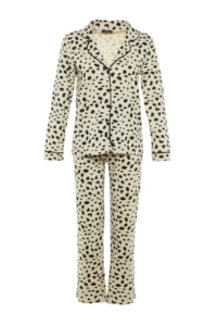 TRENDYOLMiLLA Beige 100% Cotton Leopard Patterned Shirt-Pants Knitted Pajama Set - Image 9