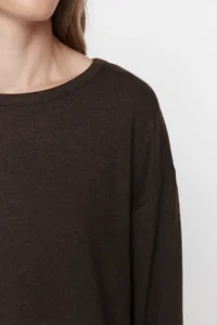 TRENDYOLMiLLA Brown Corded Knitted Pajama Set - Image 5