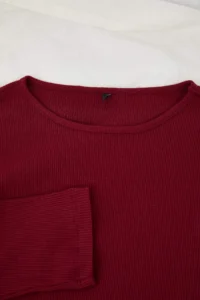 TRENDYOLMiLLA Burgundy Ribbed Knitting Pajama Set - Image 7